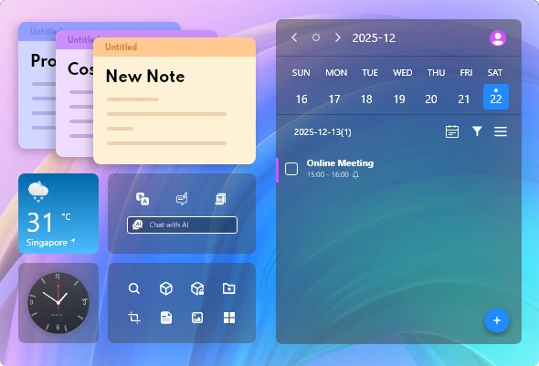 Desktop Organizer mit praktischen Widgets